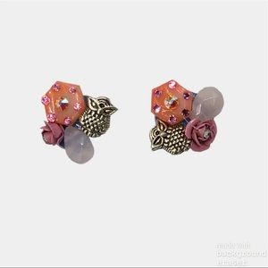 Sterling Owl and Swarovski Crystal Stud Earrings